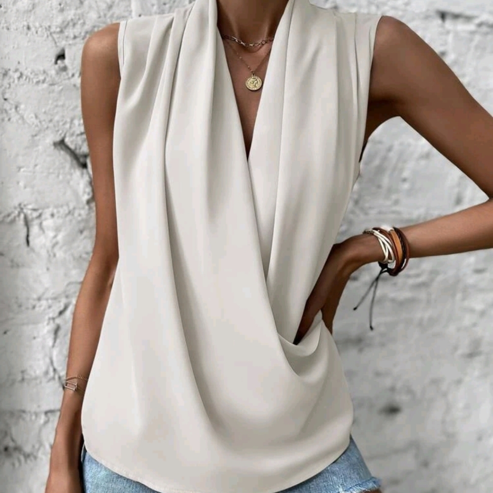 Unity Wrap Front Sleeveless Blouse